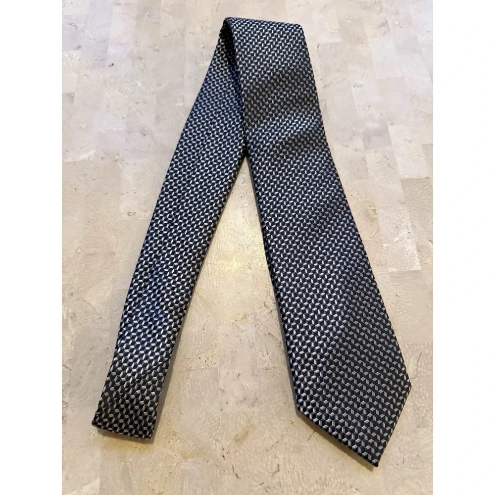 Michael Kors Metallic Tie Black Silver 60